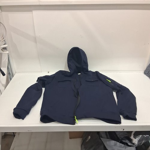 MEN'S LIGHTWEIGHT ZIP UP HOODED SWEATSHIRT - XXL - NAVY BLUE image 2