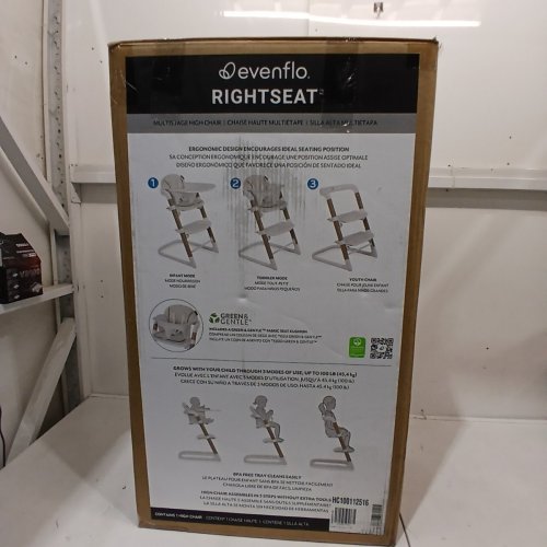 EVENFLO RIGHTSEAT MULTISTAGE HIGH CHAIR - 25" X 18.6" X 31.9" - WHITE (MODEL: HC100122518) image 4