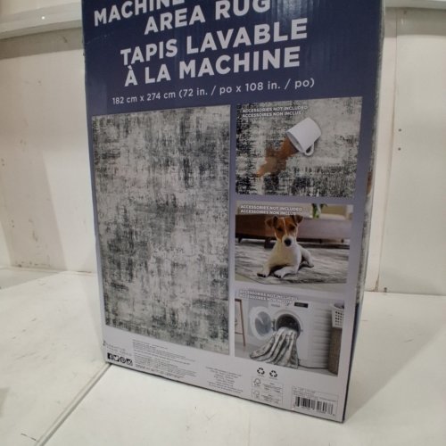 WYATT & ASH MACHINE WASHABLE AREA RUG - 6FT X 9FT - GRAY (ITEM: 1737288) image 4