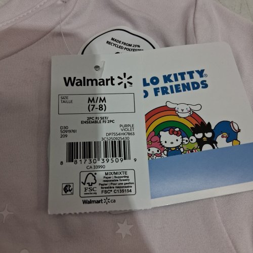 HELLO KITTY PAJAMA TOP - M/M (7-8) - PURPLE (STYLE: DP7554HK7863) image 2