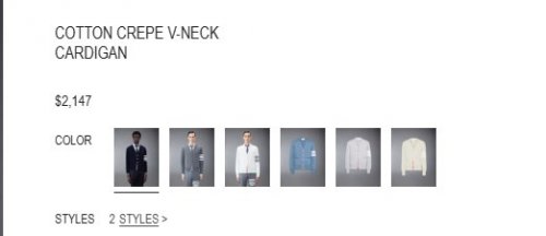 THOM BROWNE COTTON CREPE V NECK CARDIGAN - 3 - NAVY (MODEL: MKC171A-00219-415) image 2