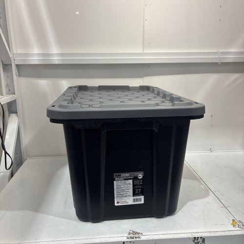 TUFFSTORE HEAVY DUTY STORAGE BOX - 28.6" X 19.7" X 16.2" - 102L - 27GAL - BLACK/GREY image 2
