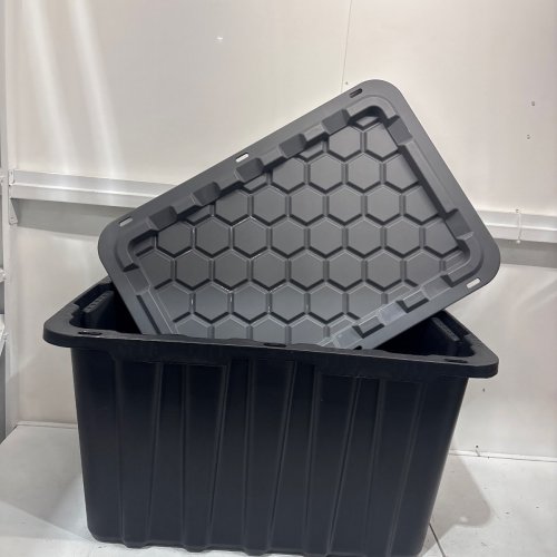 TUFFSTORE HEAVY DUTY STORAGE BOX - 28.6" X 19.7" X 16.2" - 102L - 27GAL - BLACK/GREY image 3