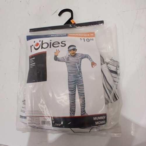 BOYS RUBIES MUMMY COSTUME - MEDIUM (8/10) - WHITE / BLACK (ITEM: 1001654) image 2