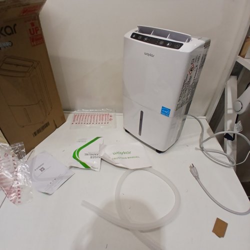 WAYKAR DEHUMIDIFIER WITH AUTO OR MANUAL DRAINAGE - 0.6GAL WATER TANK CAPACITY - COVERS 2000 SQ.FT - WHITE (MODEL: PD160B-PRO) image 3