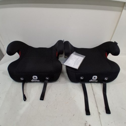 2PK DIONO SOLANA NO LATCH BACKLESS BOOSTER CAR SEAT SET WITH CUPHOLDERS AND REMOVABLE WASHABLE COVERS - FOR KIDS 40-120LBS - BLACK (MODEL: 32123-NA-01) image 3