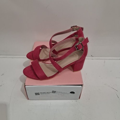 ANKLE STRAP HEEL SANDALS - 7 - PINK image 3