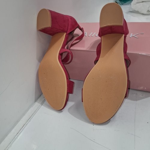 ANKLE STRAP HEEL SANDALS - 7 - PINK image 4