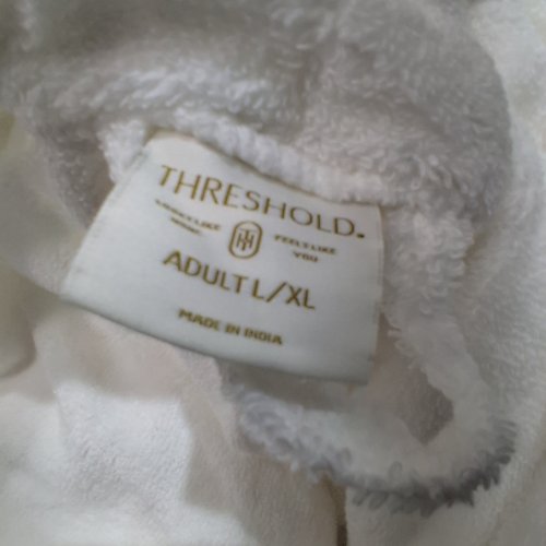 ADULT THRESHOLD SPA PLUSH BATH ROBE - LARGE / EXTRA LARGE - WHITE image 3