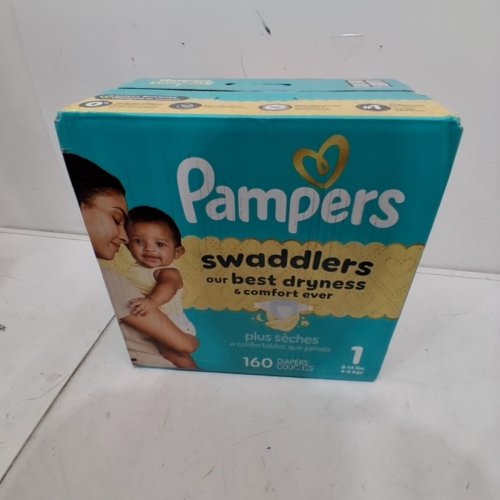 160PK PAMPERS SWADDLERS BEST DRYNESS DISPOSABLE DIAPERS - SIZE 1 (8-14LB) image 3