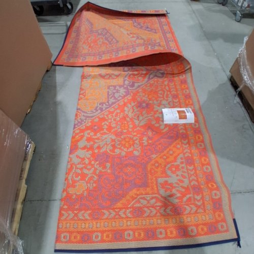 OUTDOOR REVERSIBLE AREA RUG - 9FT X 12FT - ORANGE MULTICOLOUR (ITEM 1943835) image 3