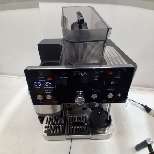 NINJA LUXE CAFE ESSENTIAL SERIES 3-IN-1 COFFEE GRINDER, MILK FROTHER, AND DRIP COFFEE ESPRESSO MACHINE - SILVER/BLACK - (MODEL: ES501C) image 3