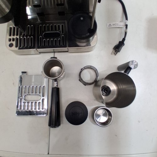 NINJA LUXE CAFE ESSENTIAL SERIES 3-IN-1 COFFEE GRINDER, MILK FROTHER, AND DRIP COFFEE ESPRESSO MACHINE - SILVER/BLACK - (MODEL: ES501C) image 5