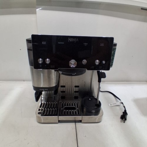 NINJA LUXE CAFE ESSENTIAL SERIES 3-IN-1 COFFEE GRINDER, MILK FROTHER, AND DRIP COFFEE ESPRESSO MACHINE - SILVER/BLACK - (MODEL: ES501C) image 6