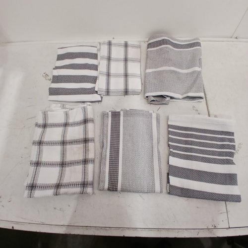 6PK KITCHEN WORKS WAFFLE WEAVE KITCHEN TOWELS - 22" X 32" - GREY (MODEL: 7700200) image 3