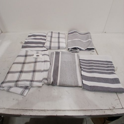 6PK KITCHEN WORKS WAFFLE WEAVE KITCHEN TOWELS - 22" X 32" - GREY (MODEL: 7700200) image 4