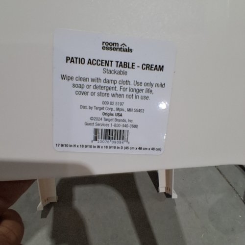 3PK ROOM ESSENTIALS RESIN PATIO ACCENT TABLE - CREAM (MODEL: 009-02-5197) image 2