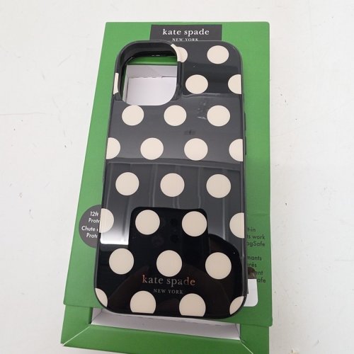 KATE SPADE PROTECTIVE PHONE CASE WITH MAGSAFE FOR IPHONE 16 - BLACK/WHITE POLKA DOTTED image 3