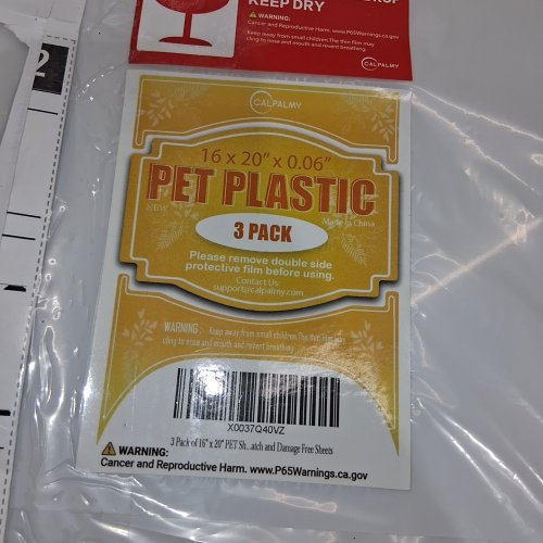 3PK CALPALMY PET PLASTIC PLEXIGLASS - 16" X 20" - CLEAR image 2