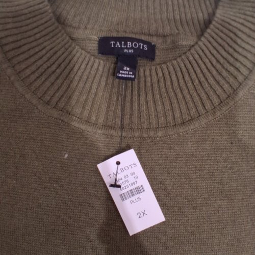 WOMEN'S TALBOTS SLEEVELESS SWEATER VEST - 2X - OLIVE GREEN image 3