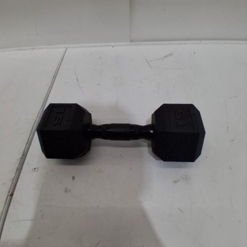 CAP COATED DUMBBELL WEIGHT - 15LB - BLACK HANDLE (MODEL: SDRBIS-015) image 2