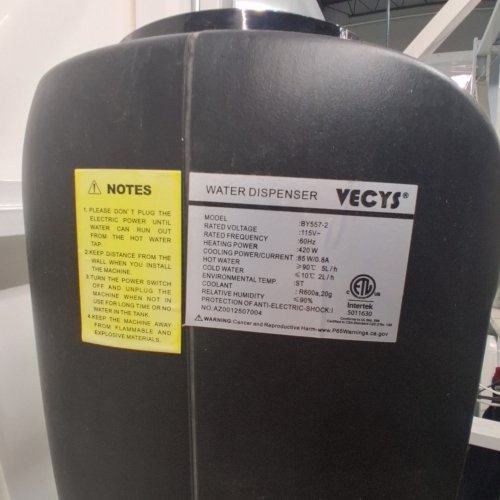VECYS TOP LOADING WATER DISPENSER HOT AND COLD TEMPERATURE - 33.46" X 11" X 11.8" - BLACK ( MODEL: BY557-2) image 5