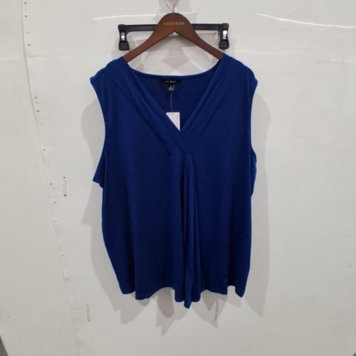 WOMEN'S LANE BRYANT PLEAT FRONT TOP - 3X - BLUE (STYLE: ALANIA LB0166) image 2