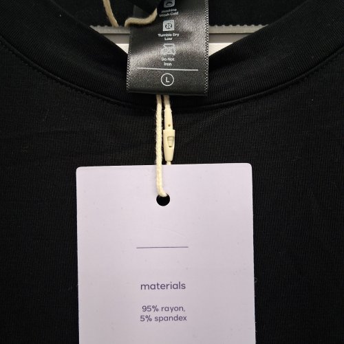 WOMEN'S SHORT SLEEVE SLEEPING SHIRT - LARGE - BLACK image 3