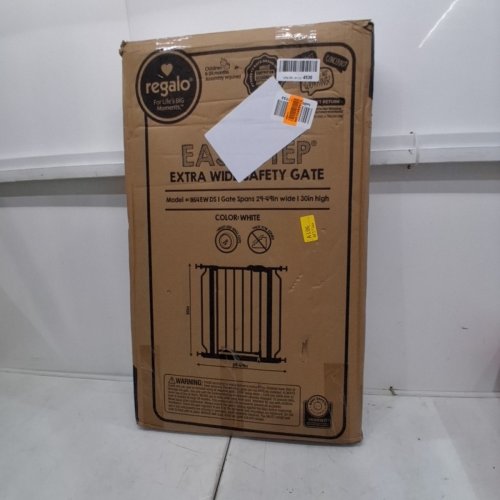 REGALO EASY STEP EXTRA WIDE METAL SAFETY GATE - 30" X 29"- 49" - WHITE (MODEL: 1164EWDS) image 3