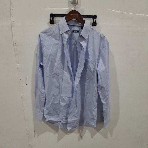 MEN'S IZOD STRIPED BUTTON-DOWN SHIRT - SMALL - LIGHT BLUE/WHITE STRIPES image 2