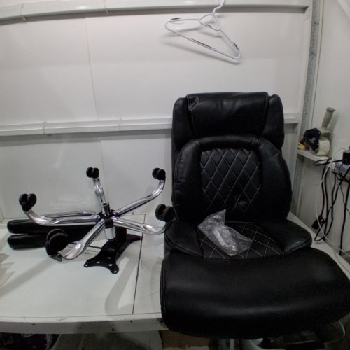 COSTWAY BIG AND TALL LEATHER OFFICE CHAIR, 26" X 22" X 45" - 48" - BLACK (MODEL: CB10337DK) image 3