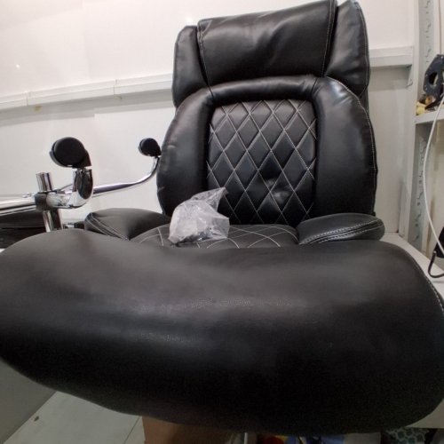 COSTWAY BIG AND TALL LEATHER OFFICE CHAIR, 26" X 22" X 45" - 48" - BLACK (MODEL: CB10337DK) image 7