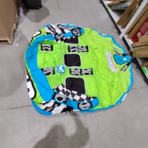 AIRHEAD SUPER MABLE LIMITED GREEN, DUAL TOW WATER INFLATABLE, HOLDS UP TO 3 PEOPLE - 60" X 44"- BLUE/GREEN (MODEL: B0DMXQ3DTC) image 2