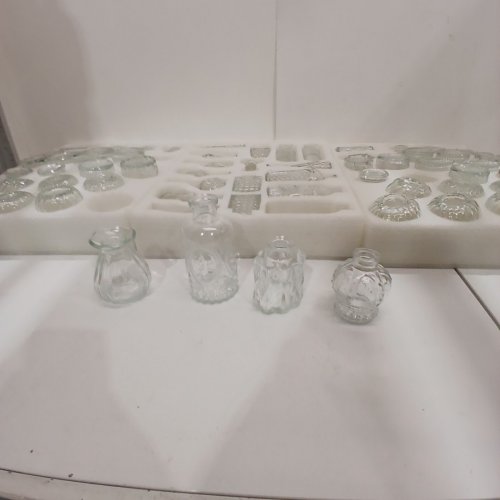 64PK MINIATURE GLASS BUD VASE SET - ASSORTED STYLES - CLEAR image 4