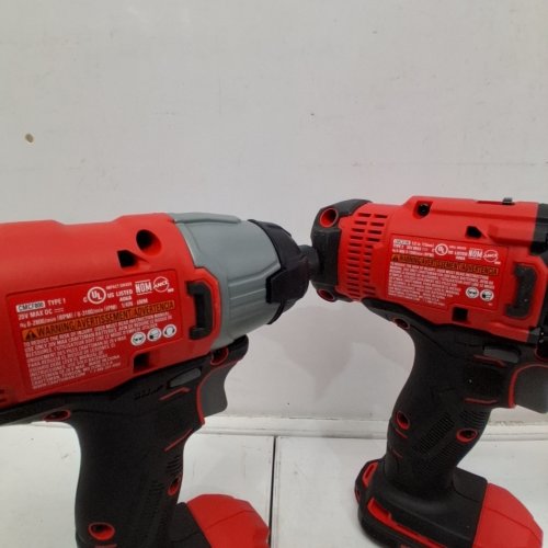 4PC CRAFTSMAN V20 MAX CORDLESS POWER TOOL KIT, CIRCULAR SAW WITH 6 1/2" BLADE, 1/4" IMPACT DRIVER, 1/2" DRILL/DRIVER, LED TASK LIGHT, BATTERY/CHARGER INCLUDED - RED /BLACK - (MODEL:CMCK401D2AM) image 7