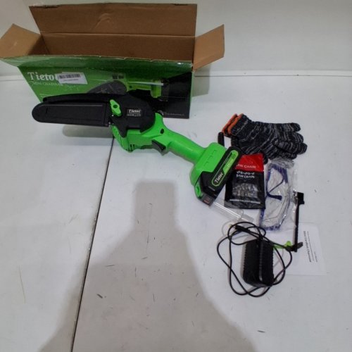 TIETOC 6" CORDLESS MINI HANDHELD CHAINSAW WITH 21V BATTERY - 880W - GREEN image 3