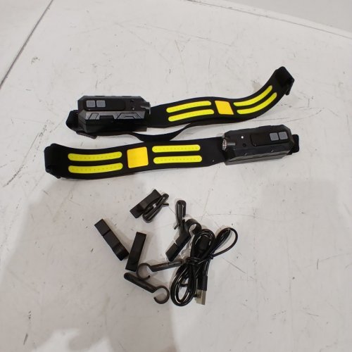 2PK RECHARGABLE ULTRA-LIGHT MOTION-SENSING HEADLAMPS - OSFM - BLACK/YELLOW image 3