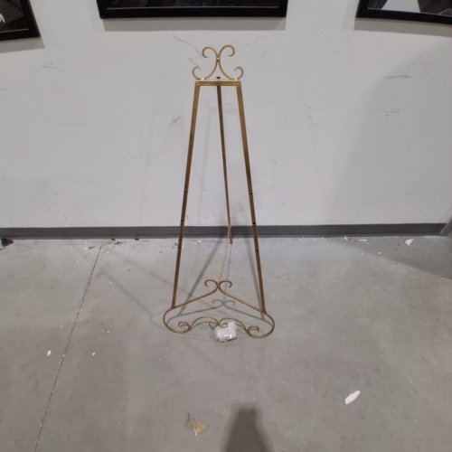 DECO 79 METAL SCROLL LARGE FREE STANDING ADJUSTABLE DISPLAY STAND EASEL WITH CHAIN SUPPORT - 48" - GOLD (MODEL: 27391) image 2