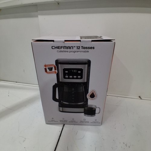 CHEFMAN PROGRAMMABLE COFFEE MAKER WITH DIGITAL DISPLAY & AUTO -BREW FUNCTION - 12-CUP - STAINLESS STEEL (MODEL: RJ14-12-SQ)) image 4