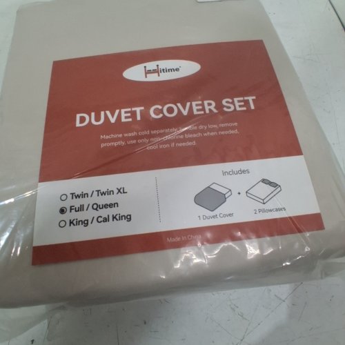 3PC HITIME ULTRA SOFT DUVET COVER SET - FULL/QUEEN - BEIGE (MODEL: H062) image 2