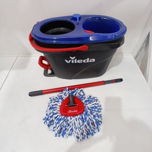 VILEDA EASYWRING RINSECLEAN SPIN MOP & BUCKET SYSTEM - GREY/BLUE image 2