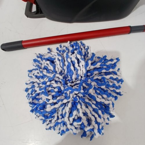 VILEDA EASYWRING RINSECLEAN SPIN MOP & BUCKET SYSTEM - GREY/BLUE image 3