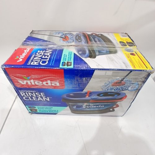 VILEDA EASYWRING RINSECLEAN SPIN MOP & BUCKET SYSTEM - GREY/BLUE image 5