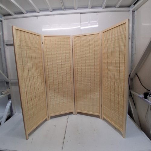 FURNNYLANE FREESTANDING 4 PANEL SHORT ROOM DIVIDER SCREEN - 47" X 61" - BEIGE (MODEL: PF2500804Y) image 2