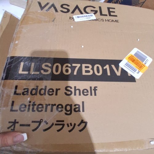 VASAGLE 5 TEIR LADDER SHELF - 23" X 66" - RUSTIC BROWN/BLACK (MODEL: LLS067B01V1) image 2