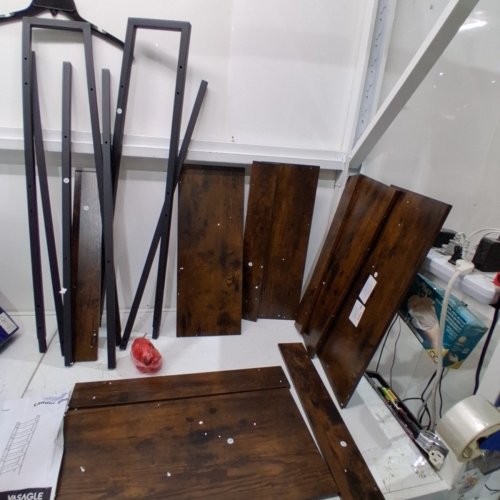 VASAGLE 5 TEIR LADDER SHELF - 23" X 66" - RUSTIC BROWN/BLACK (MODEL: LLS067B01V1) image 3