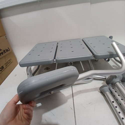 MEDLINE GUARDIAN TRANSFER BENCH WITH BACK & MICROBAN ANTIMICROBIAL TREATMENT - GREY (MODEL: G3-100KBX1) image 3