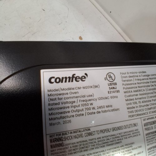 COMFEE COUNTERTOP MICROWAVE OVEN - 0.7 CU.FT/700W - BLACK (MODEL: CM-M201K-BK) image 9