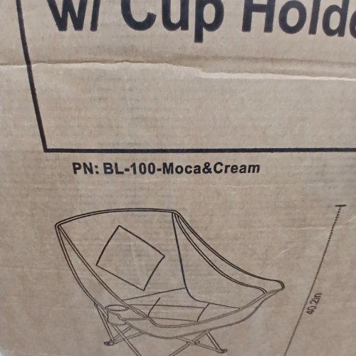 2PK FOLDING CAMPING CHAIRS WITH CUP HOLDERS - 300LBS MAX EACH - MOCHA AND CREAM (ITEM: BL-100-MOCA&CREAM) image 2