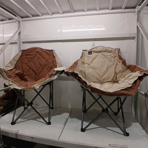 2PK FOLDING CAMPING CHAIRS WITH CUP HOLDERS - 300LBS MAX EACH - MOCHA AND CREAM (ITEM: BL-100-MOCA&CREAM) image 3